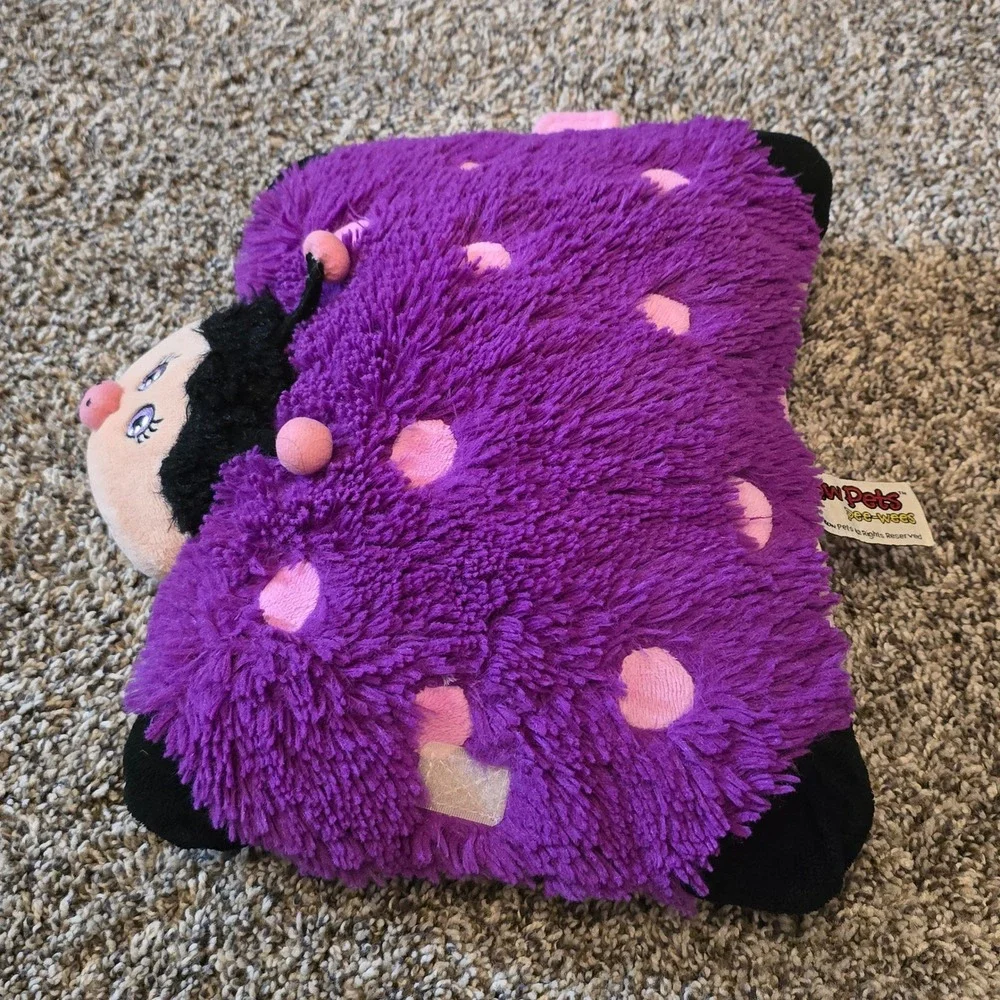 Pillow Pets Pee-Wees 2010‎ Ladybug Plush Purple Pink Polka Dot Small Limited Ed
